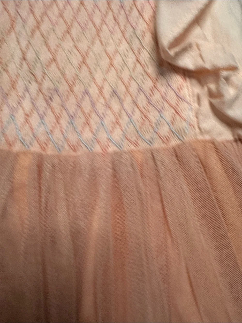NWOT Girls Well Dressed Wolf peached smocked flutter dress Size 5 - Picture 6 of 8